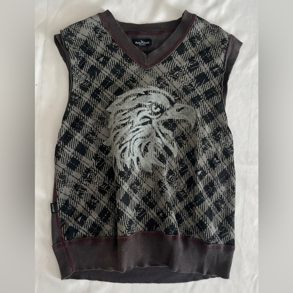 Mark Eck Men's Gray Patterned Sweater - image 1